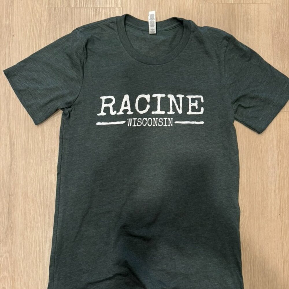 Racine Wisconsin T Shirt Bundle 2 Bella Canvas Gray Graphic Tee Unisex S M NEW